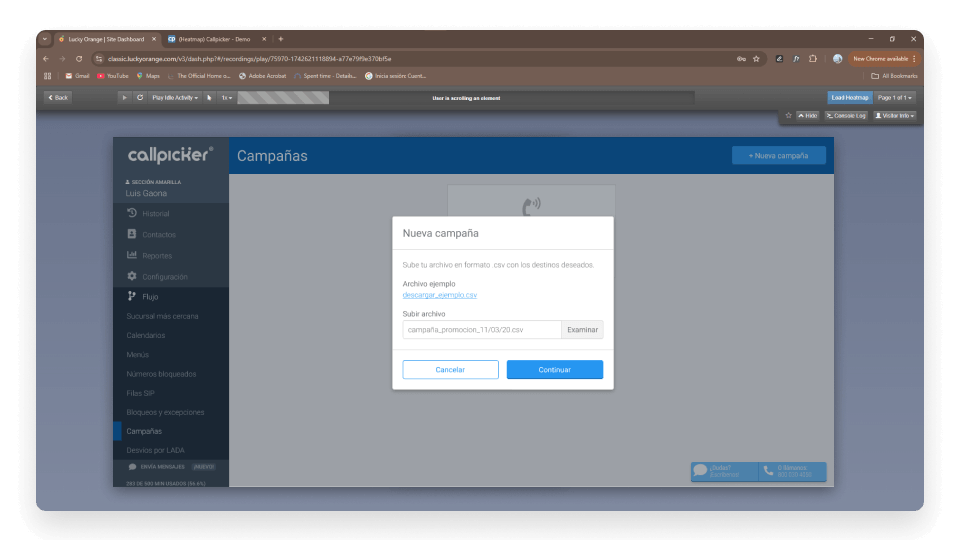 LuckyOrange screenshots to understand how users actually interact and the user flow.