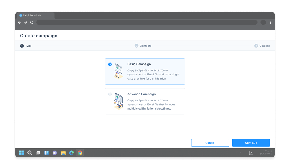 Step 1. The user commits to scope (single vs multiple dates) before touching data.